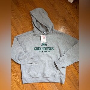 NWT Loyola Maryland Greyhounds Sweatshirt Hoodie Size small Champion